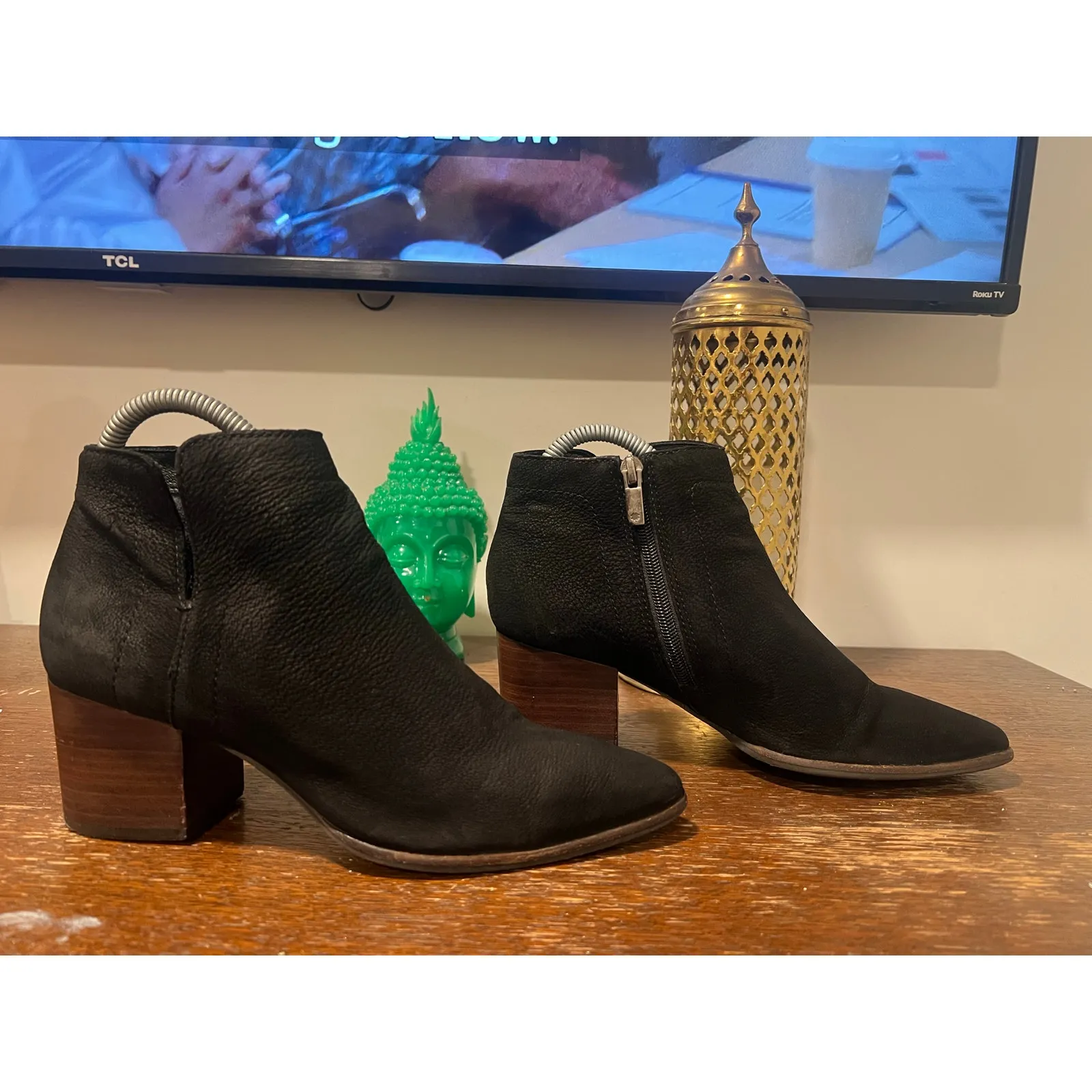 Lucky Brand Women’s Suede Leather Booties a black 7 - Image 3