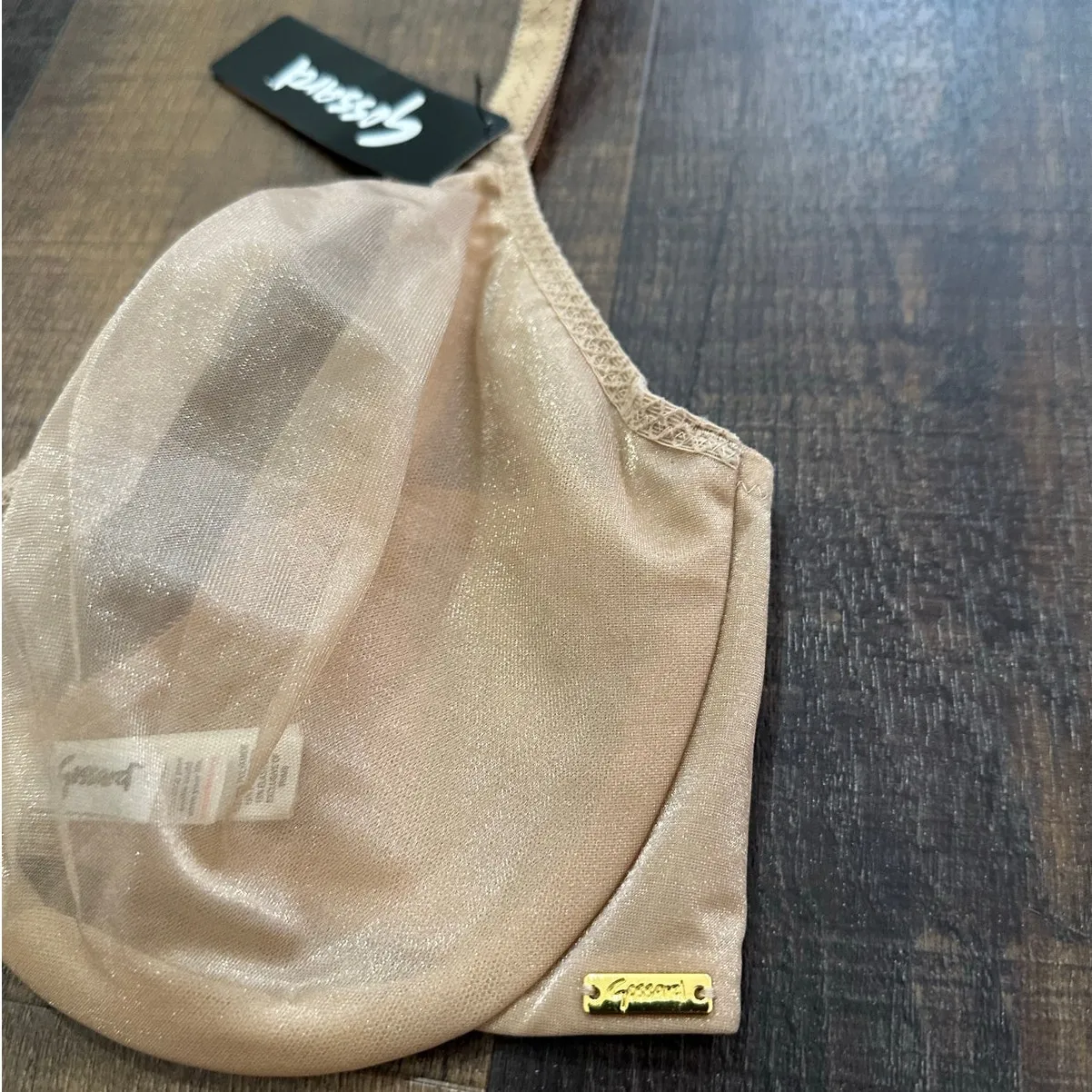 NWT Glossies Sheer Moulded Bra Beige Size US 32H - Image 3