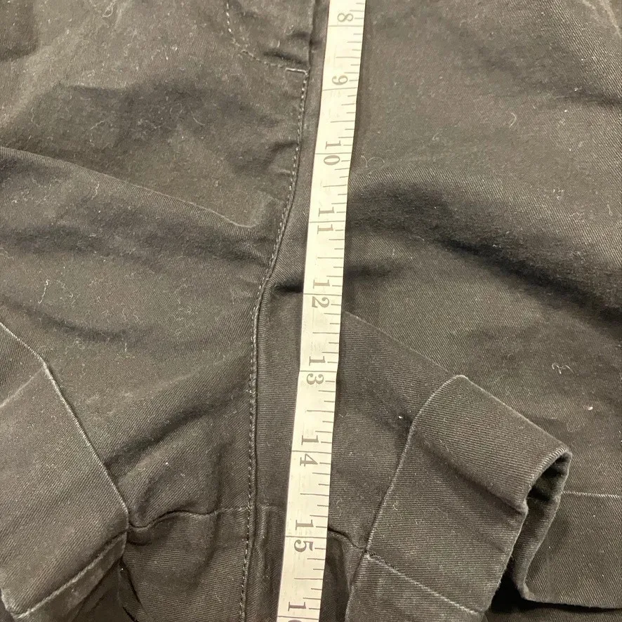 ASOS DESIGN Black Pleated Cuffed High Waist Cotton Blend Shorts US 14‎ - Image 6