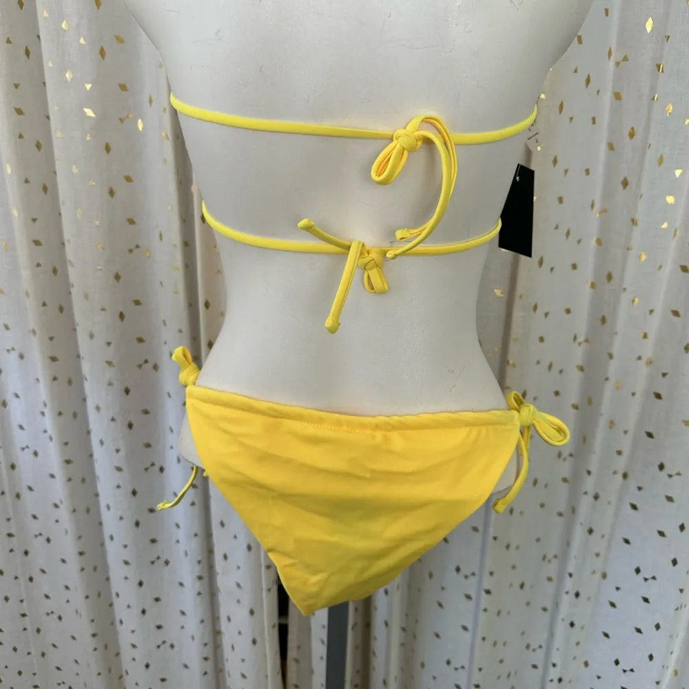 Lalalux NWT Ruched Bust Frill Padded Bandeau Sexy Miami Hawaii Bikini Kini L Size L - Image 5