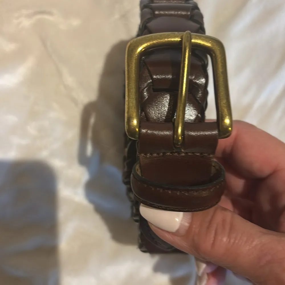 BROWN LEATHER BELT THICK INTERLOCKING LEATHER MADE IN ARGENTINA SIZE40 LENGTH50” - Image 6