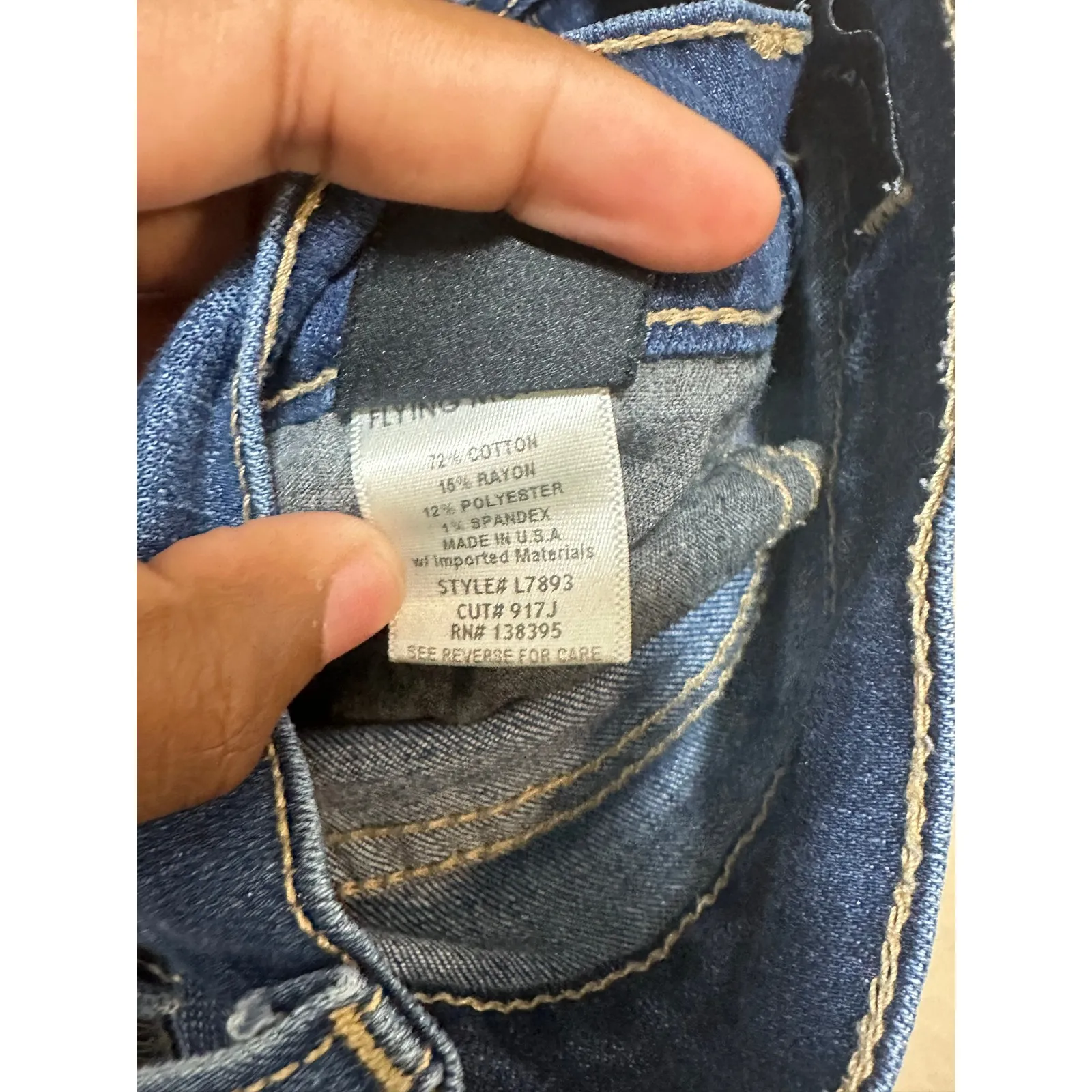 Flying Monkey Platinum Womens Jeans Size 25 Dark Wash Denim USA Made‎ - Image 5