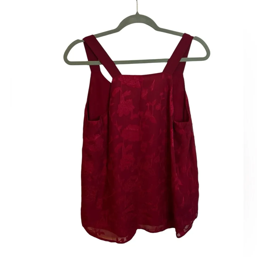 Loft Red Floral Embroidered Camisole Top - Image 2