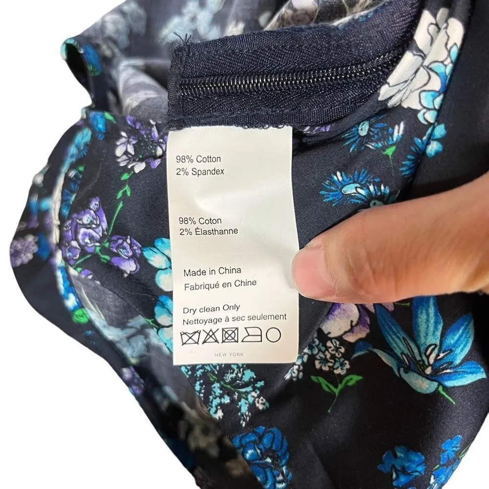 Derek Lam Navy Bouquet Flower Print Dress Size 36 - Image 10