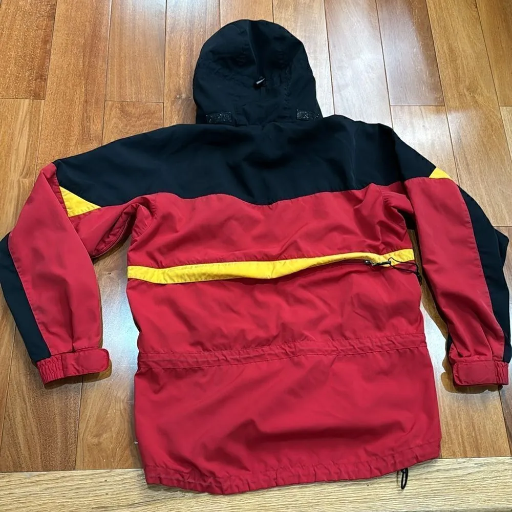 LL BEAN vintage women’s Color Block Full Zip Mountain Rain windbreaker Jacket L Black Size L - Image 8