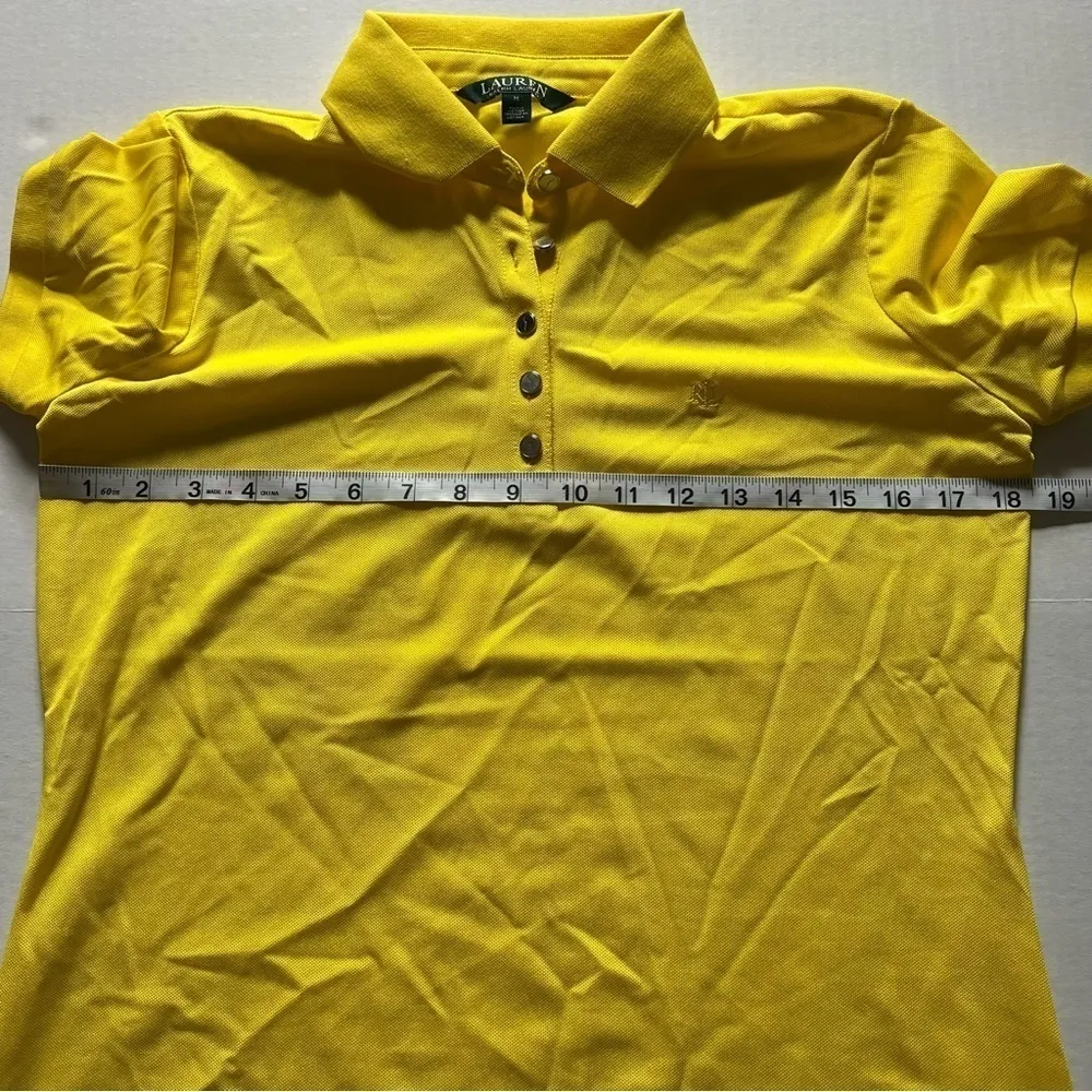 Lauren Ralph Lauren micro mesh polo bright yellow size medium - Image 6