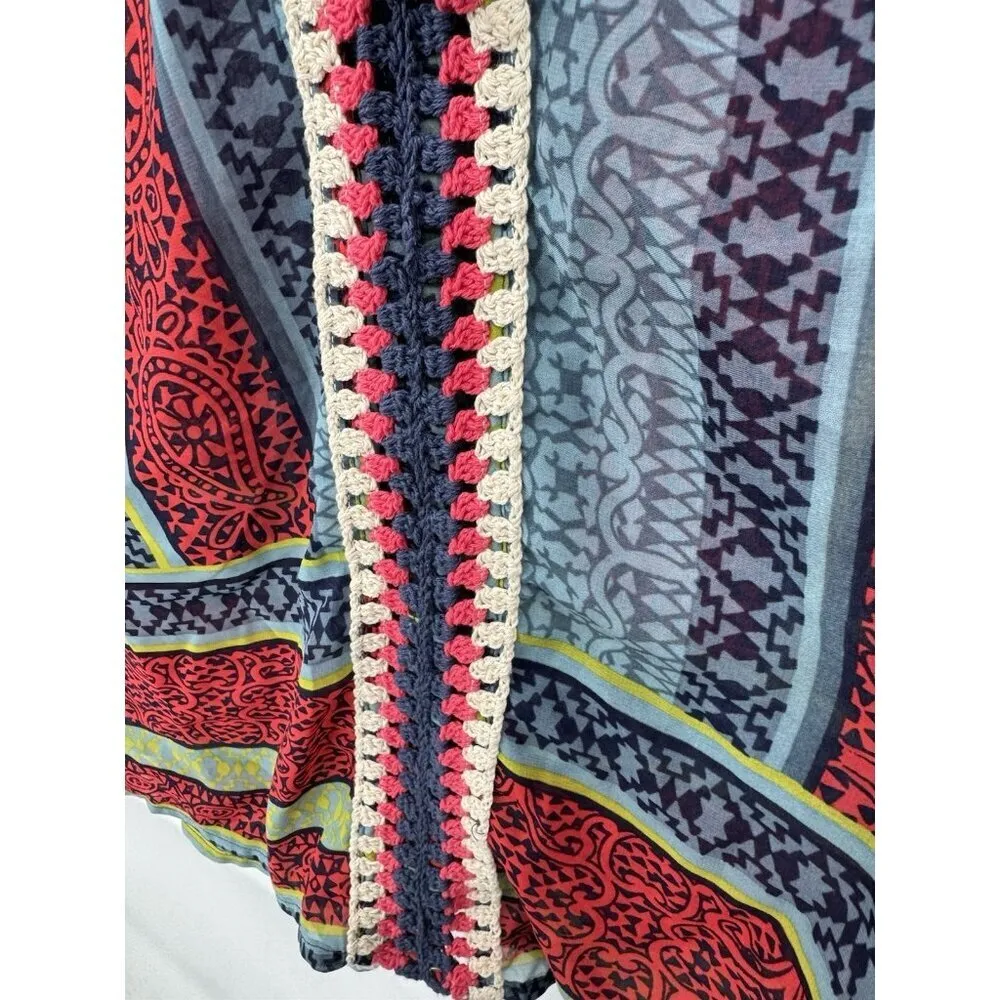 Ali Miles Embroidered Sheer Blouse Women Small Retro Artsy Lightweight‎ - Image 11