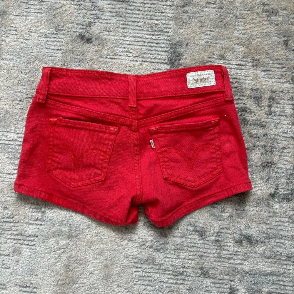 Levi's Red/Orange Jean Shorts Size 3 - Image 2