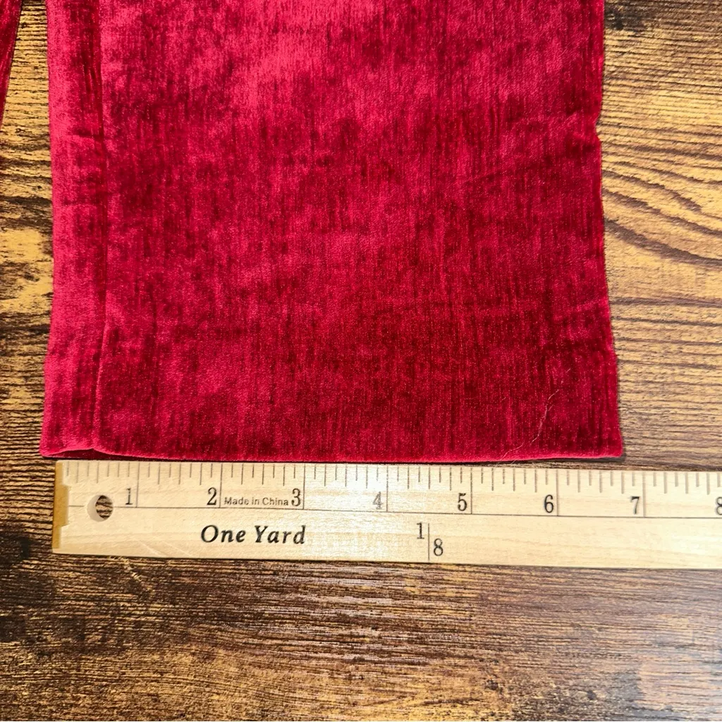 Hilary Radley Pants Women's Red Medium 29 Inseam Mid-Rise Faux Suede Pull On NEW - Image 11