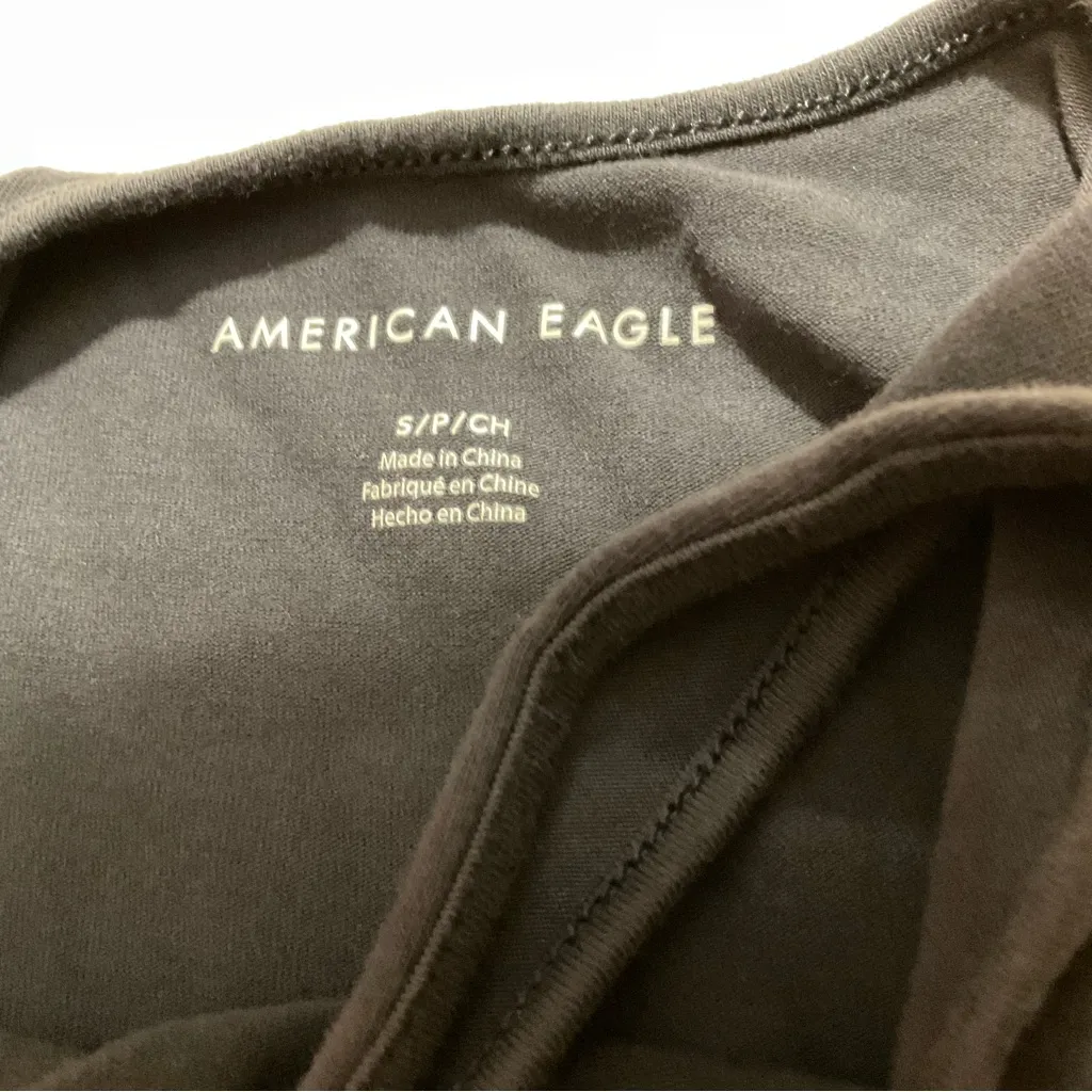 American Eagle Body Suit Women Size S Charcoal Gray Lace Up Tank Top - Image 4