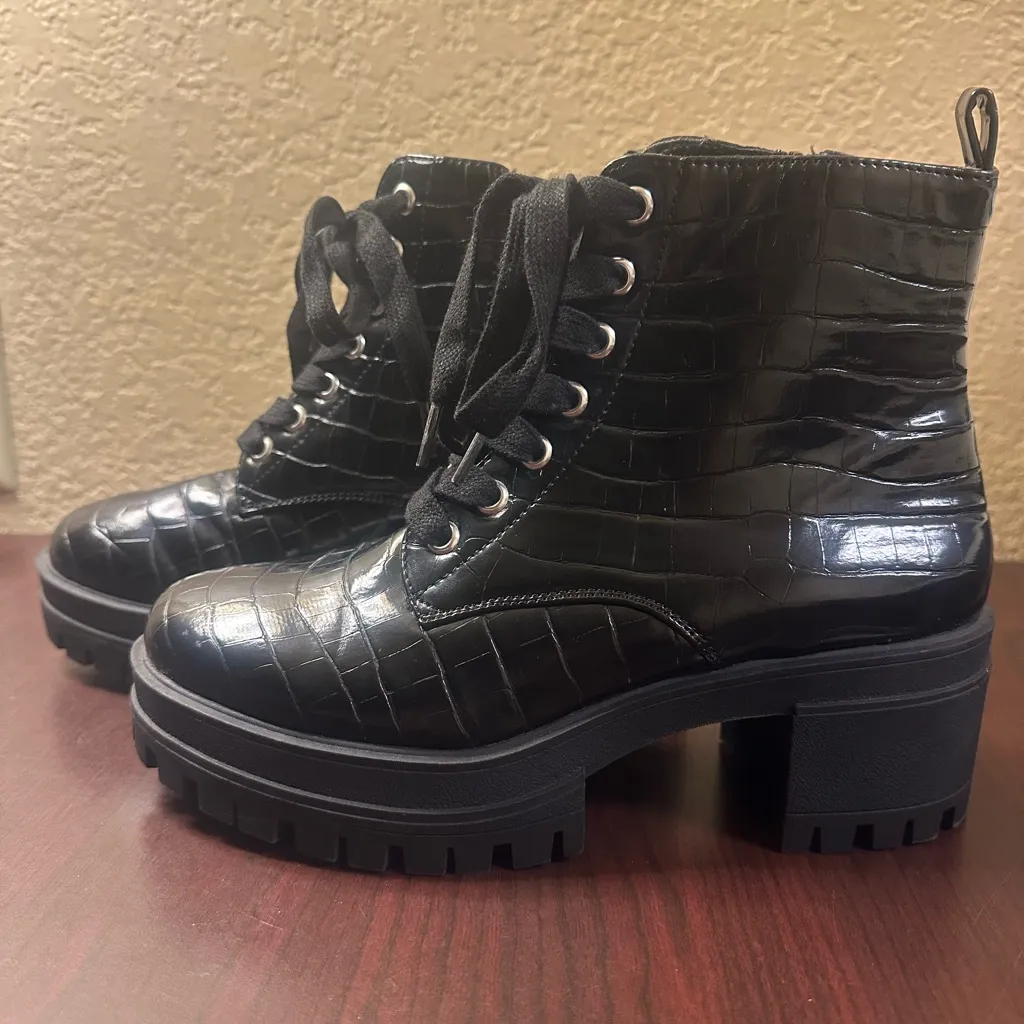 Forever 21 Black Combat Moto Boots - Image 10