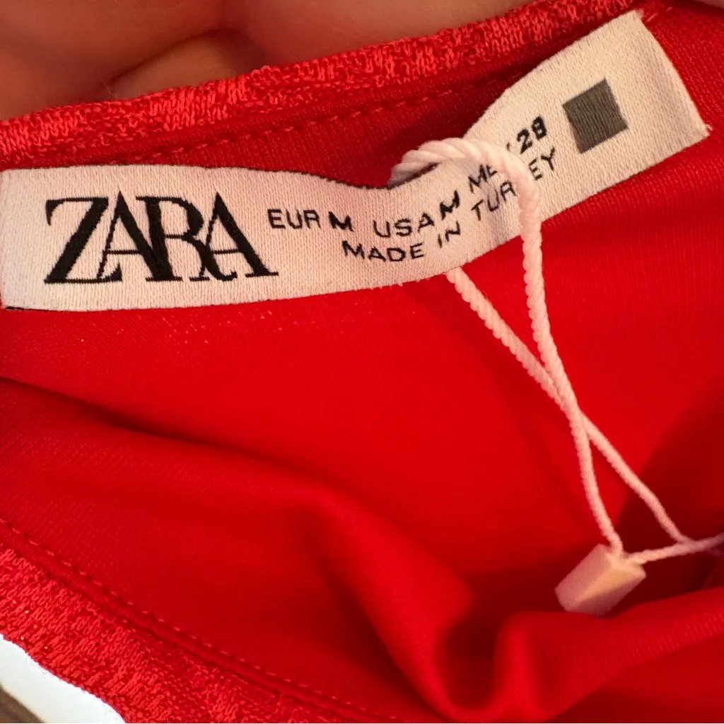 ZARA NWT ‎ Red Ruched Halter Mini Dress Size Medium - Image 5