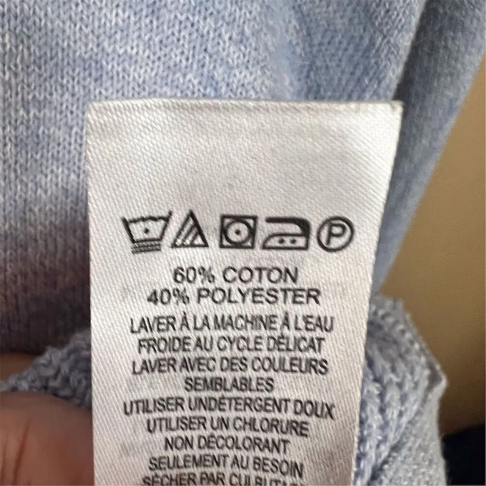 Tahari Women's Size XL Super Soft Baby Blue Pullover Sweater Button Detail Work - Image 5