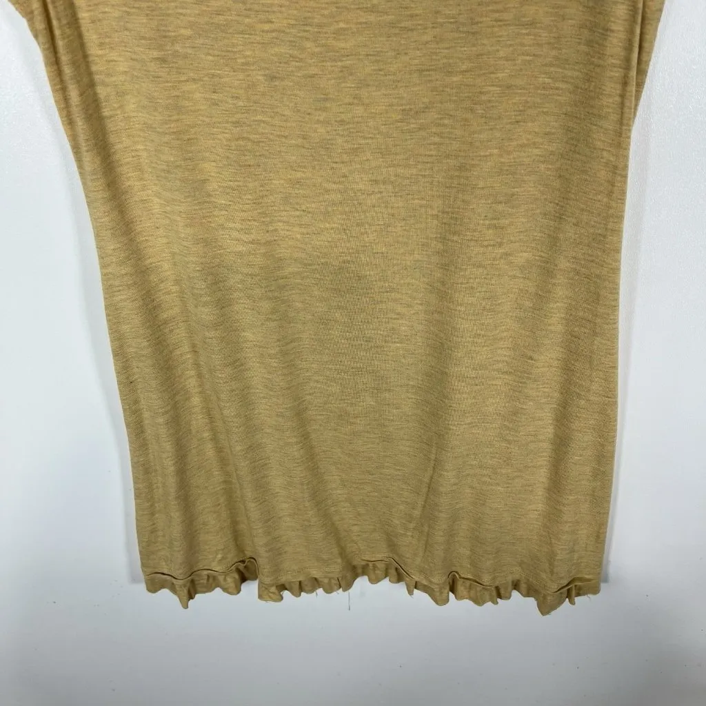 LOGO LAYERS Lori Goldstein Womens Size S Yellow Jersey Knit Sleeveless Ruffle‎ - Image 8
