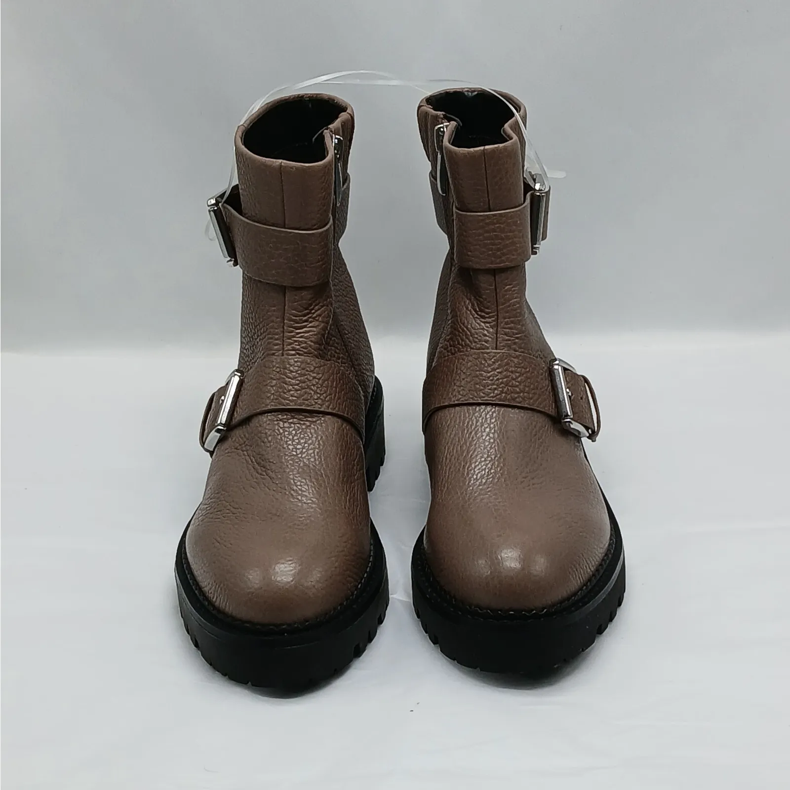 Nordstrom Macombs Water Resistant Moto Boots Womens 6.5 Brown Platform Lug Sole - Image 2