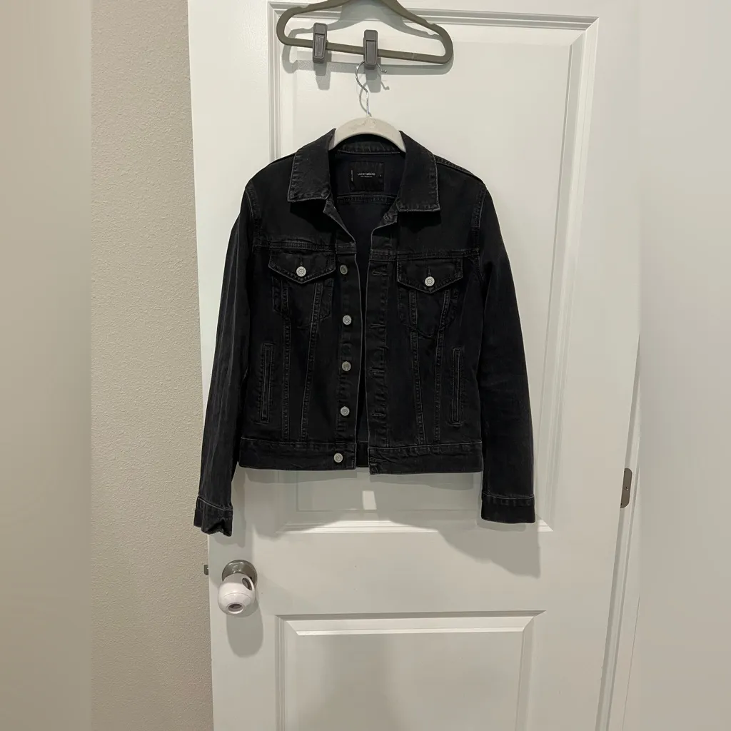 Lucky Brand Black Washed Dark Denim Jacket - Image 9