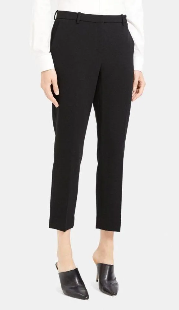 Theory Cropped Slim Pant Black Admiral Crepe Classic Dress Pants Women’s Size 2 - Image 5
