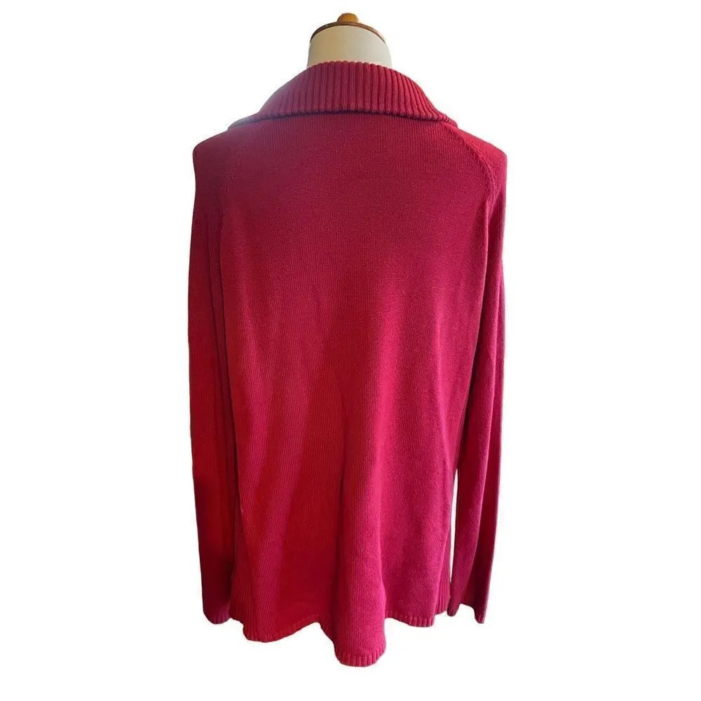 Eddie Bauer Red Half Zip Long Sleeve Sweater XL - Image 4