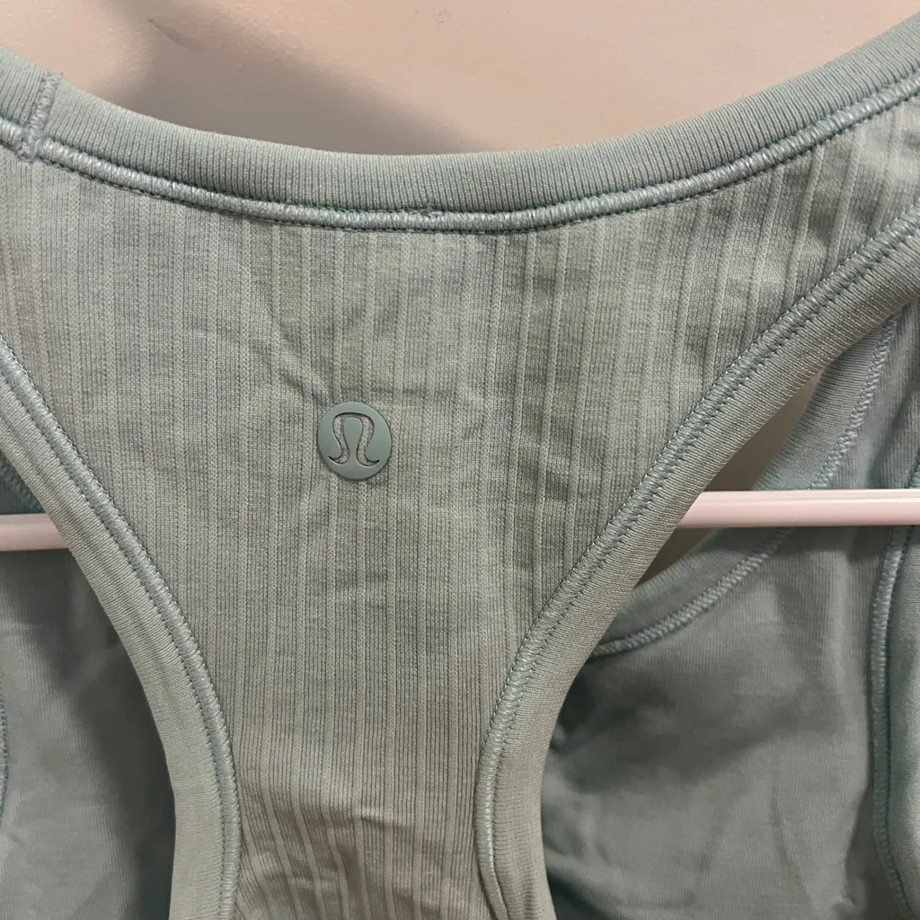 Lululemon Ebb To Street Cropped Racerback Tank Top Icing Blue Size 8 - Image 3