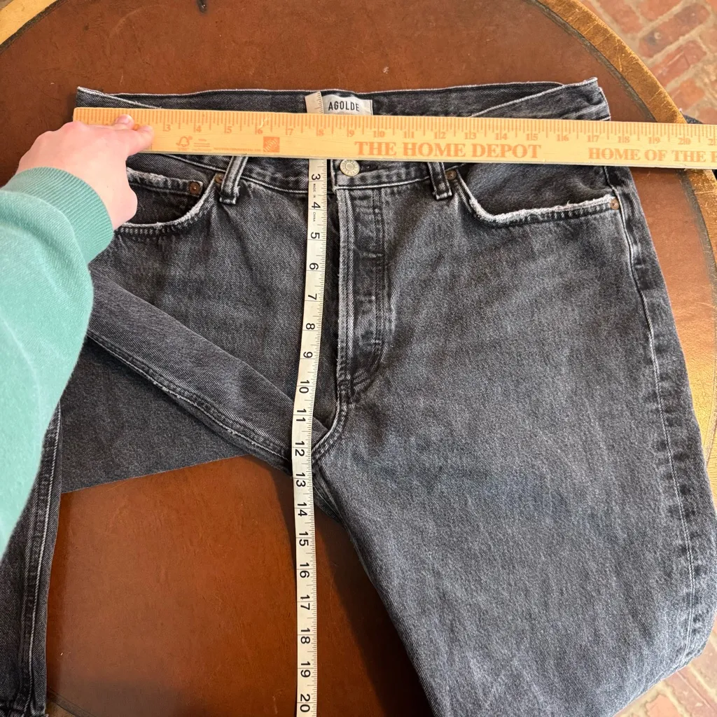 Agolde Wyman Low Rise Vintage Straight Jeans in Paradox black wash size 31 - Image 7