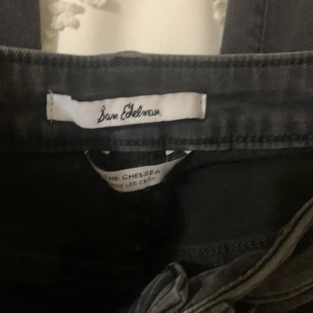 Sam Edelman Chelsea Wide Leg Crop Sz 24 Black Distressed Jeans - Image 3