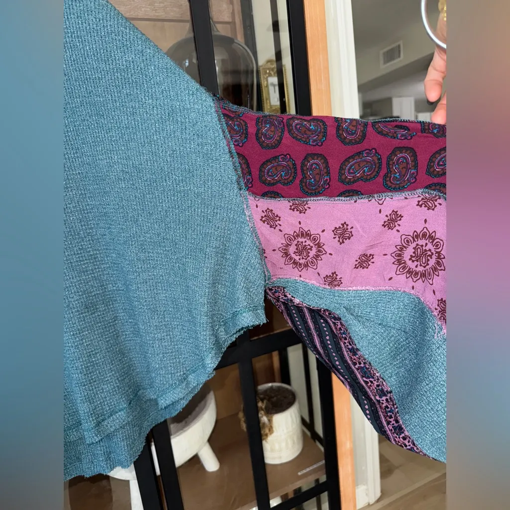 Free People long sleeve top waffle knit We The Free Blossom Thermal patchwork - Image 12