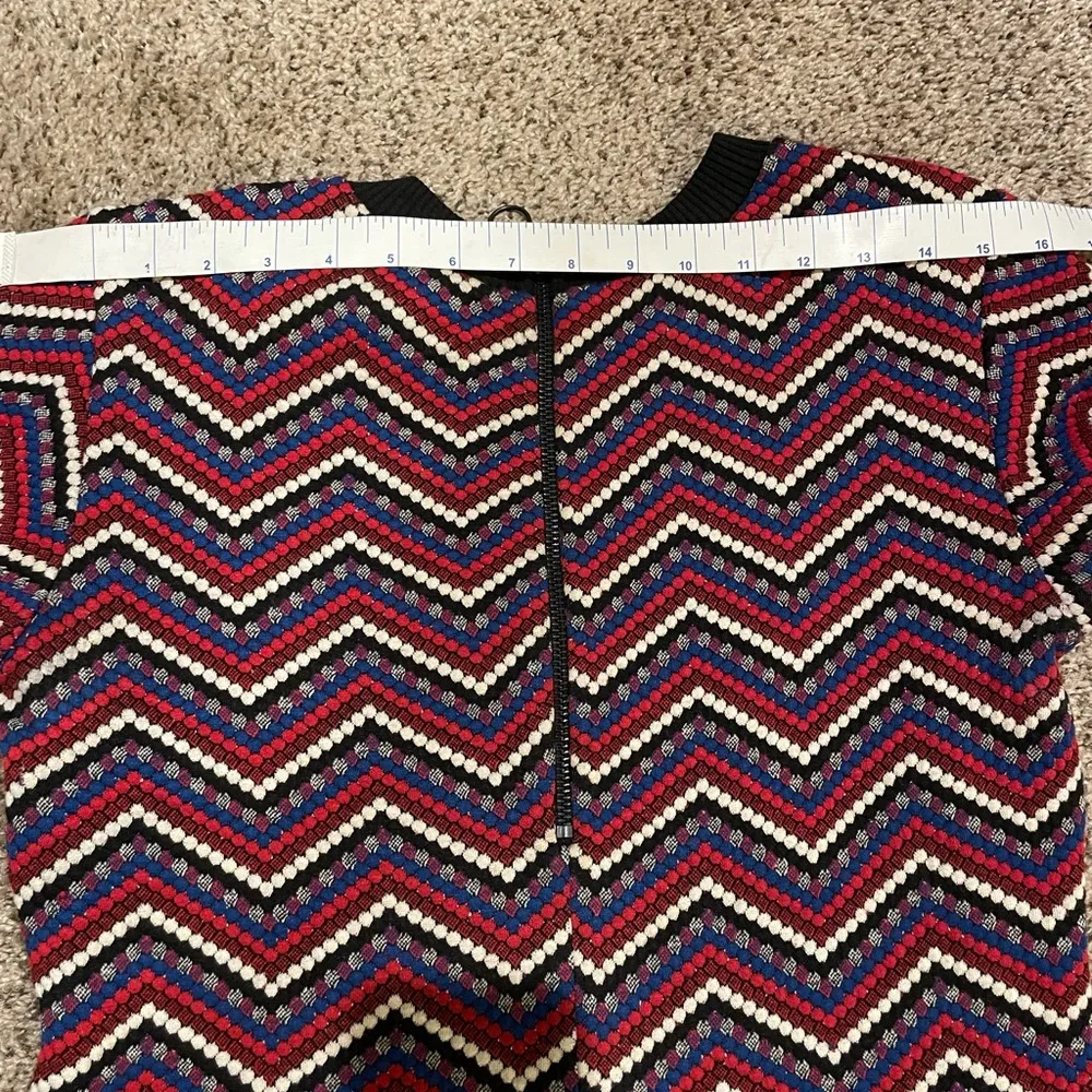 Zara Multicolored Chevron Jacquard Dress - Image 7