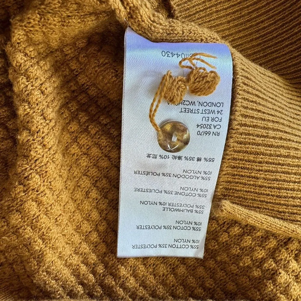 By Anthropologie Martina Pointelle Boho Crochet Sweater Tee Women’s XS Honey - Image 8