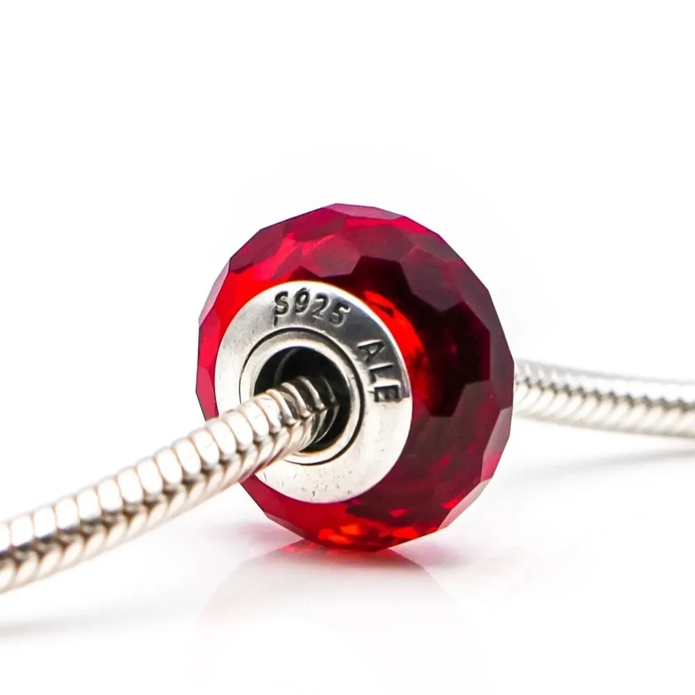 Rare Retired  Pandora Murano Glass Sterling Silver Red Charm Bead for Bracelet - Image 3