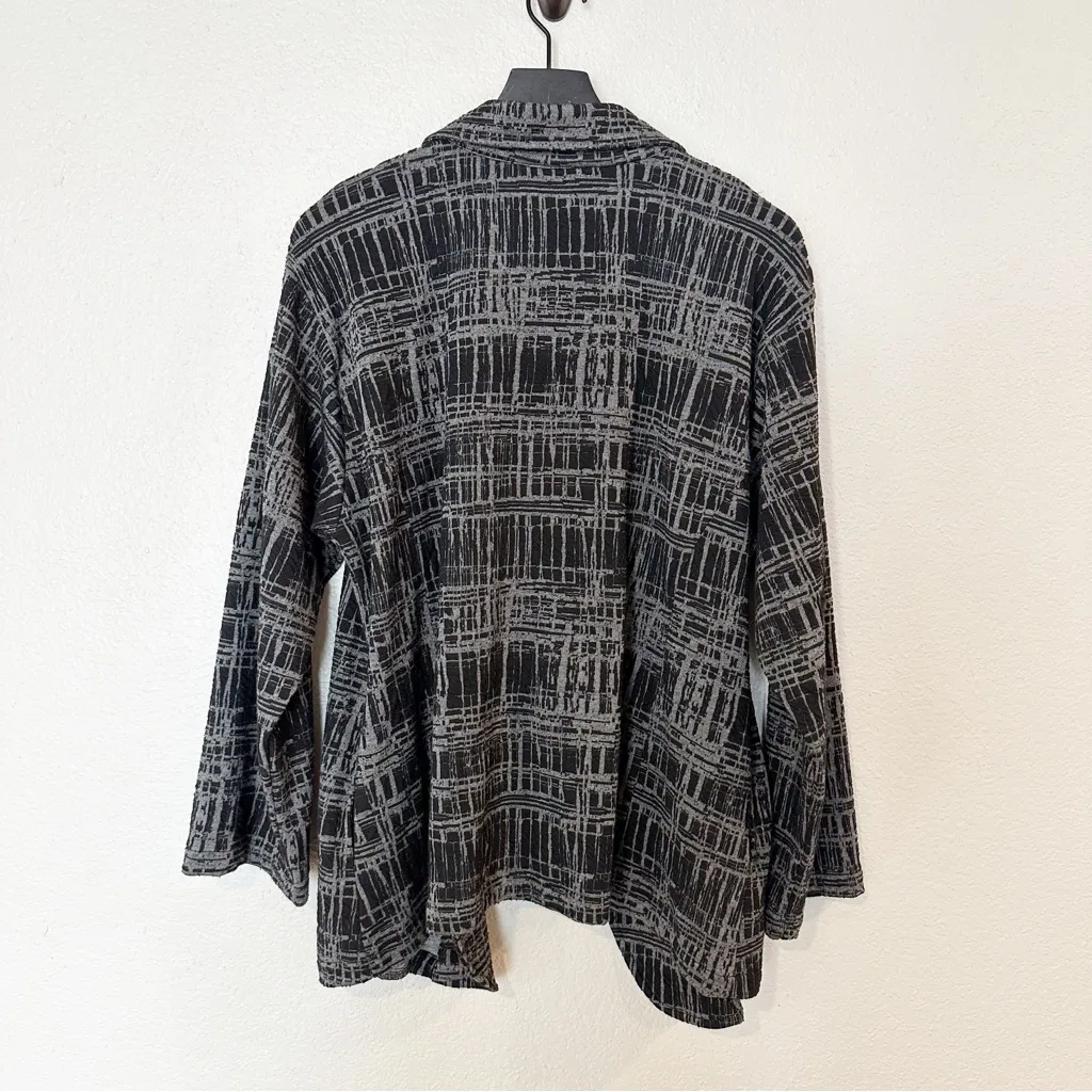 Dress to Kill Jacket Blazer Single Button‎ Artsy Lagenlook Pattern Gray One Size Size undefined - Image 5