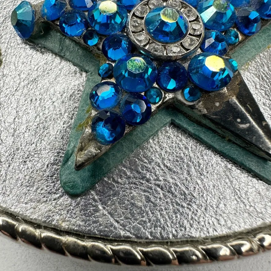 Blue Rhinestone Studded Star Belt Buckle ✨ Silver - Image 7