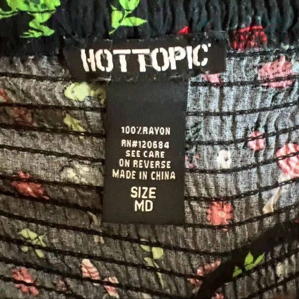 Hot Topic Black Mushroom Cottage Critters Smocked babydoll Dress W/Pockets|Sz:MD - Image 15