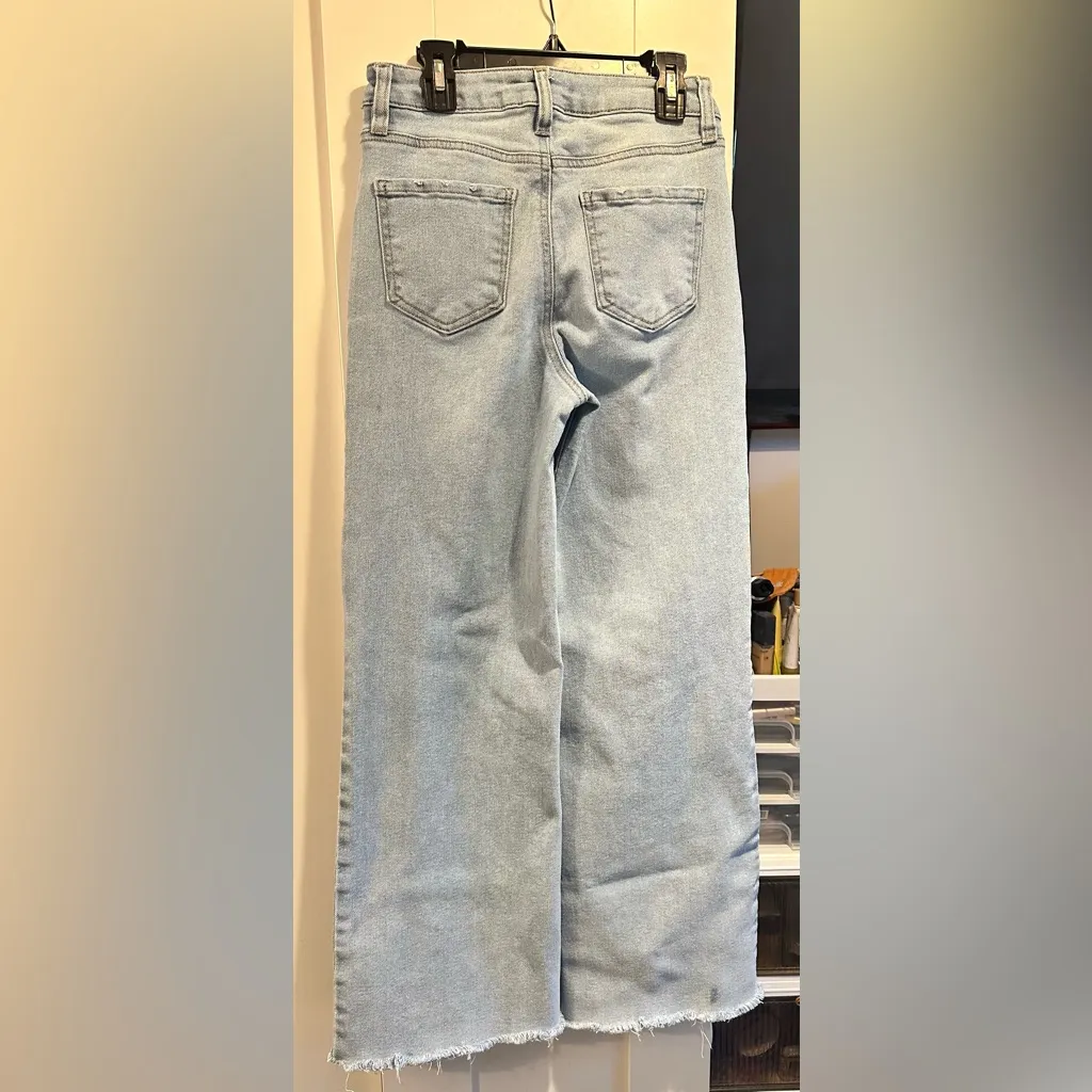 BCBGeneration High Ride Wide Leg Jeans Fray Hem - Image 10