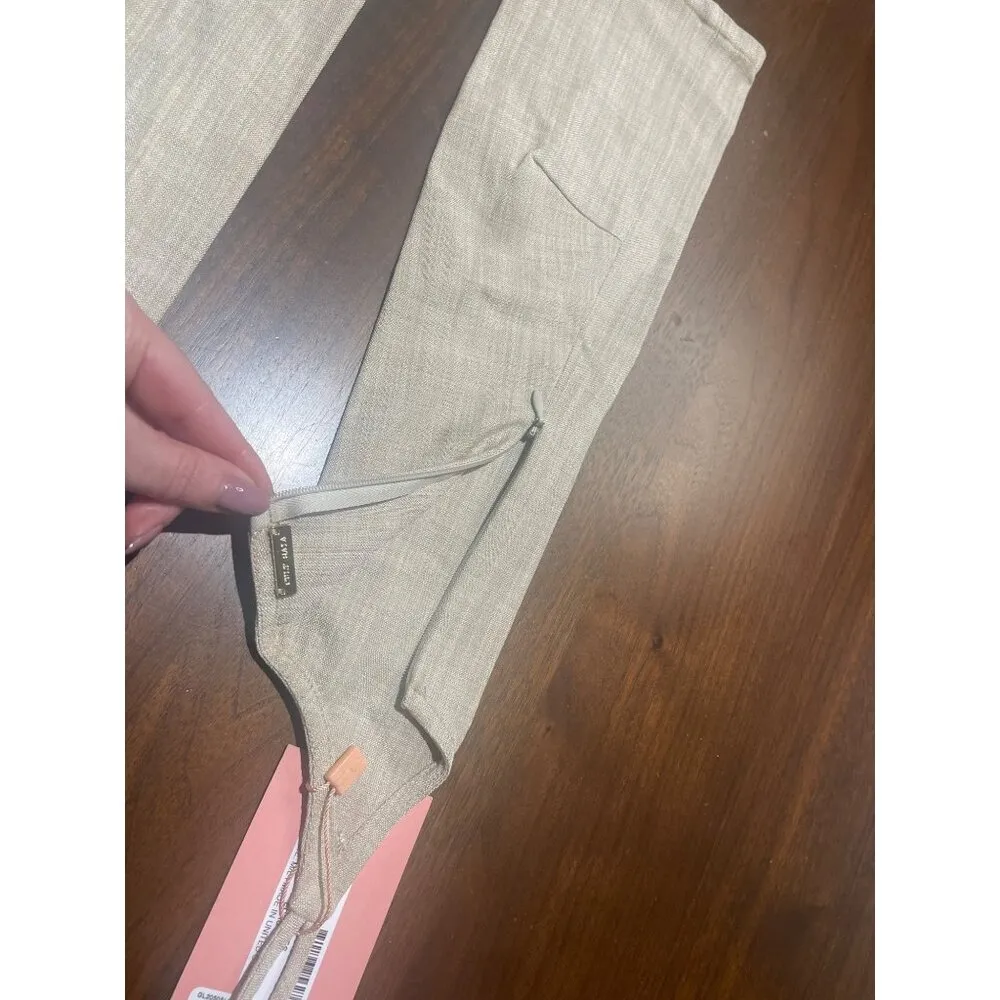 Cult Gaia Womens Gaia's Melange Suiting Gloves in Ecru M/L New Linen Accessory - Image 8