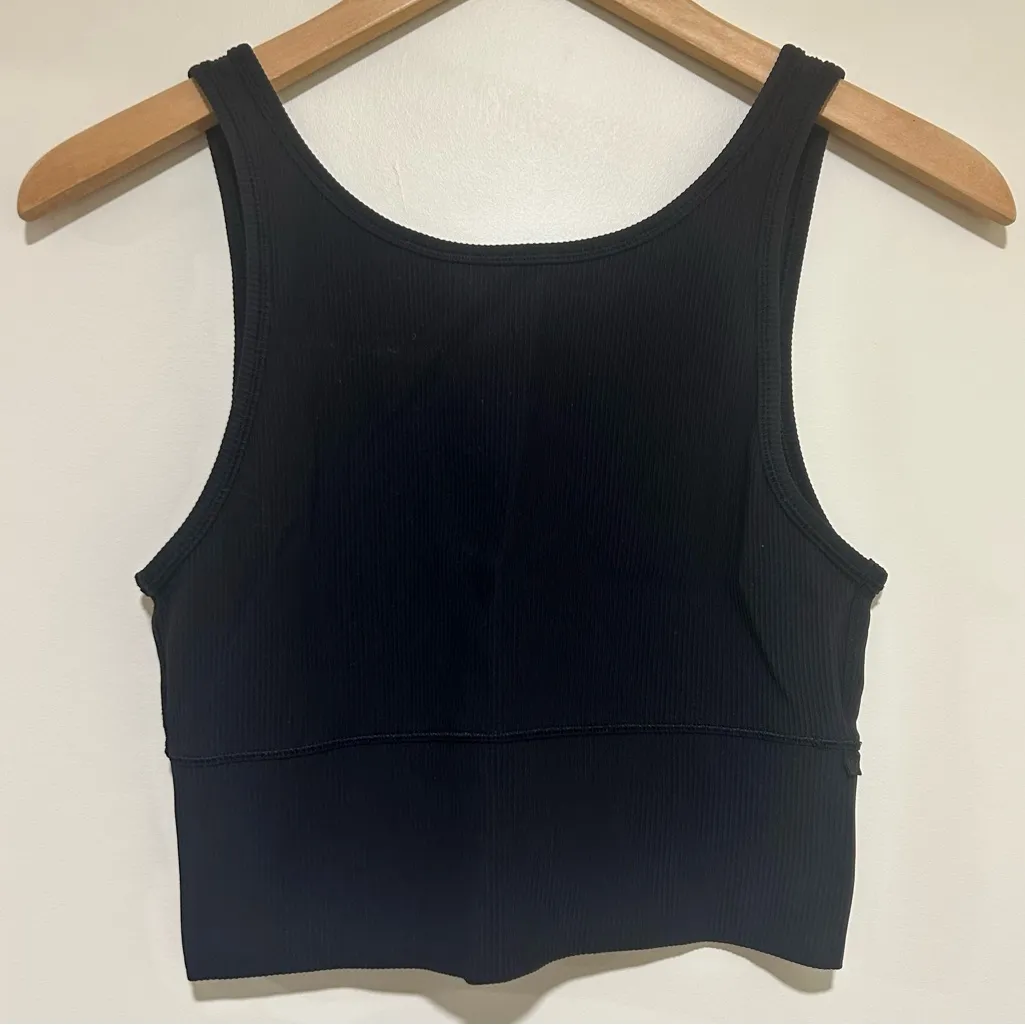 Lululemon Power Pivot Black Reversible V Neck Ribbed Tank Top Black XXXS - Image 3