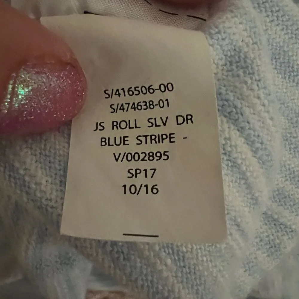 Gap blue/grey striped shirt dress with capped sleeves size medium - Image 7