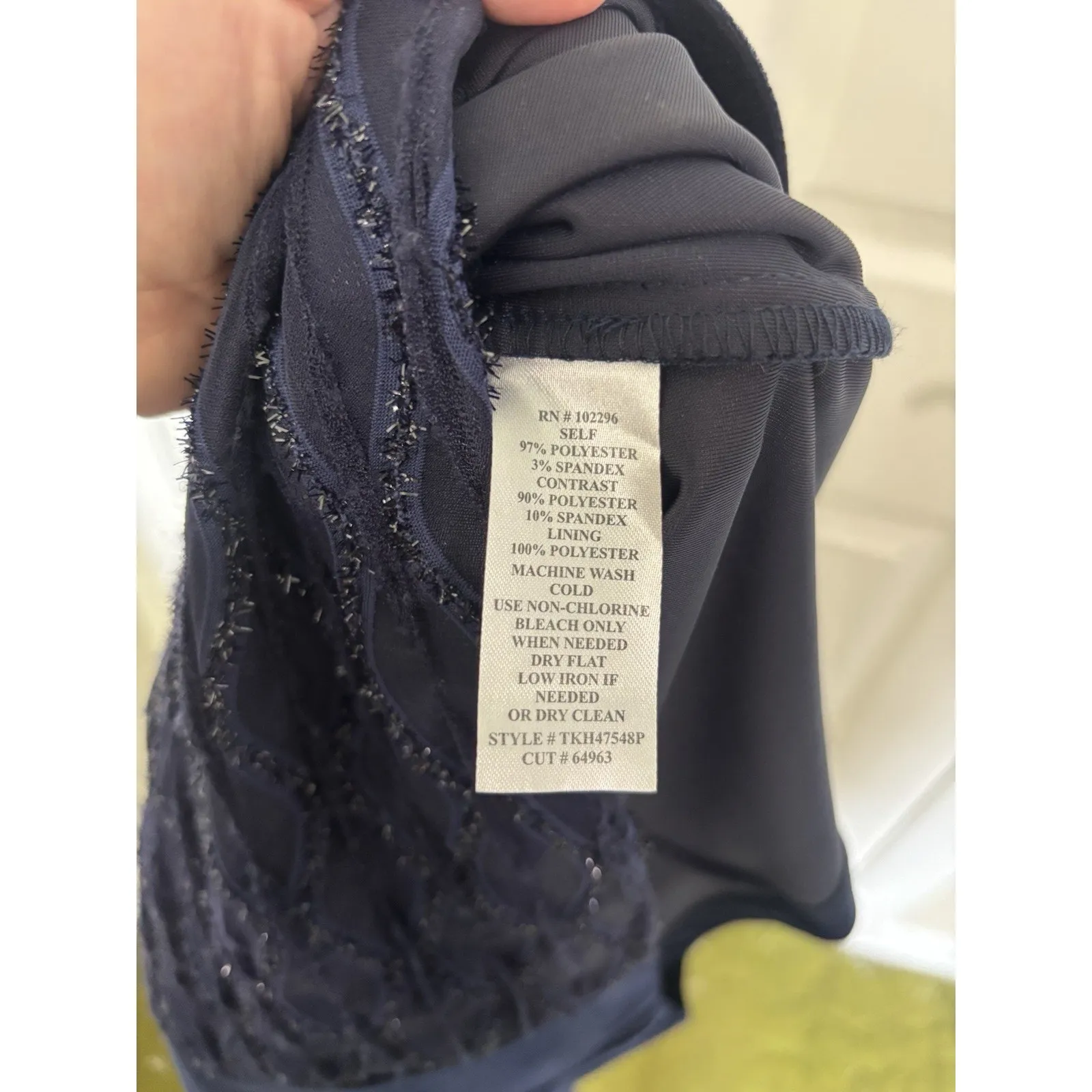 NWOT Navy Velvet Bodycon Dress Size 4P Whimsigoth Dark Romantic NYE Party - Image 9