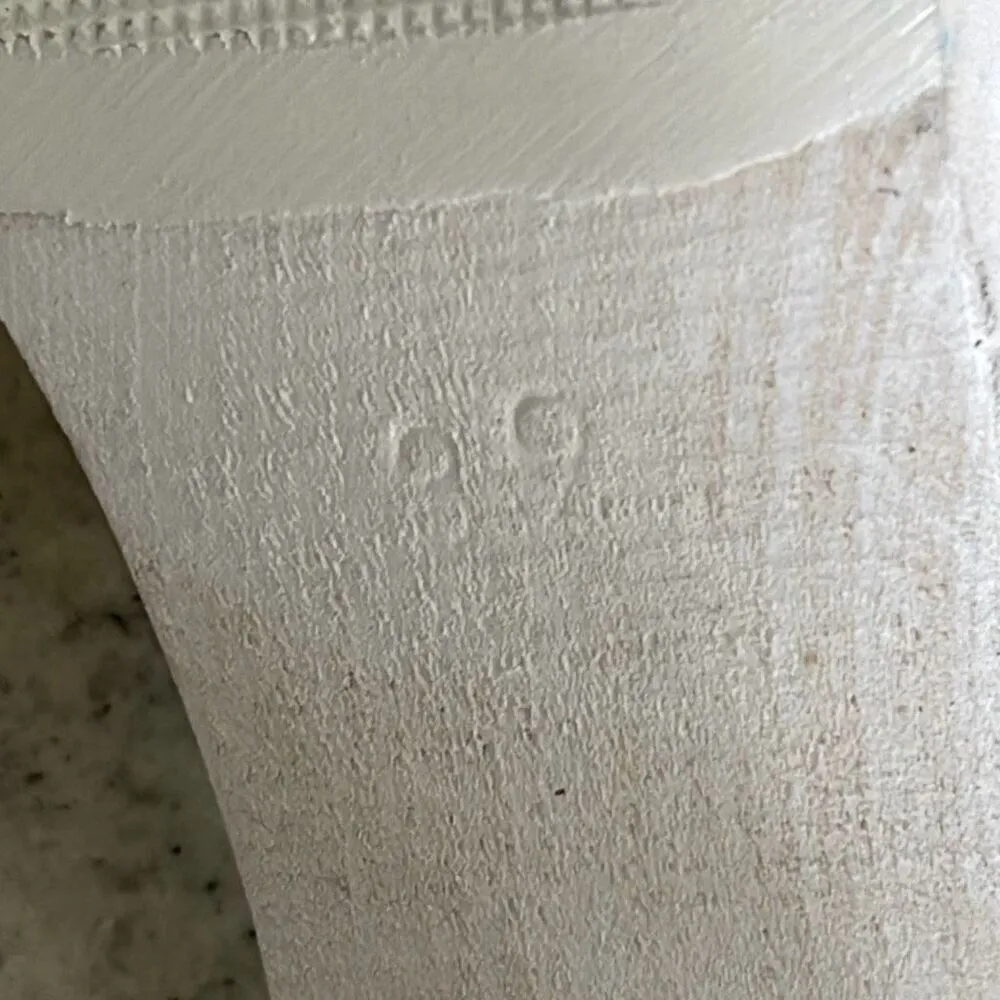 MAGUBA WOMEN'S STOCKHOLM SWEDEN WOOD HEEL Peep Toe Gold/White‎ 39/9 Gold - Image 7