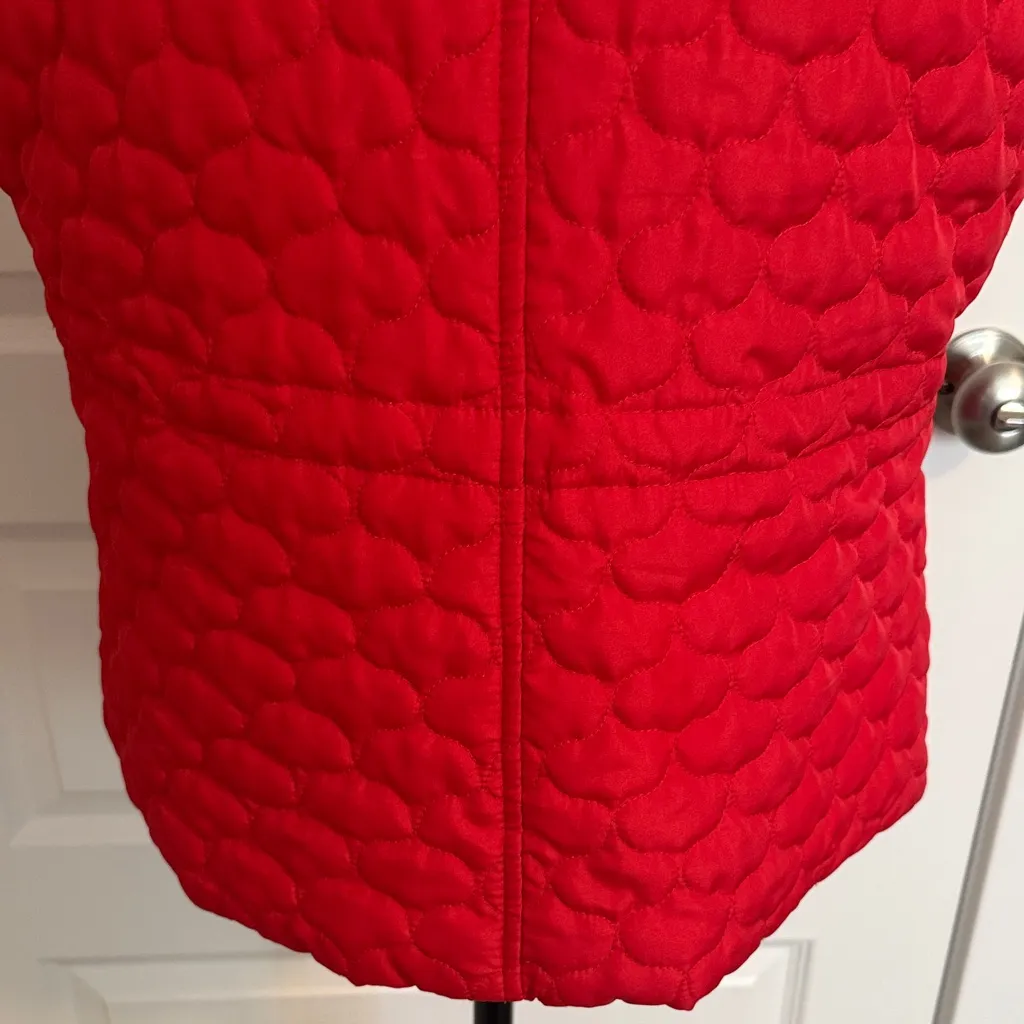 New Direction| Vibrant Red Quilted Women's Vest with Pockets Size L - Image 6