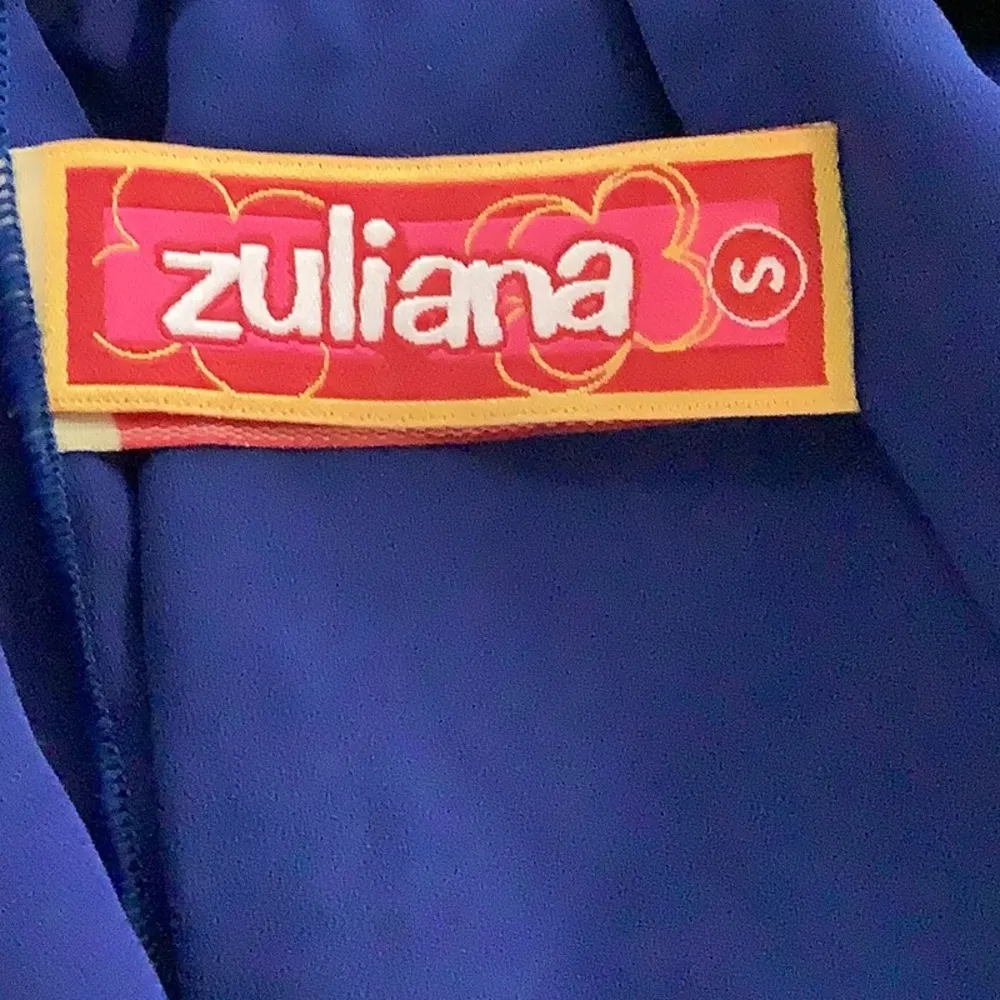 Zuliana blue double ruffle tie skirt size small Made in USA New - Image 3