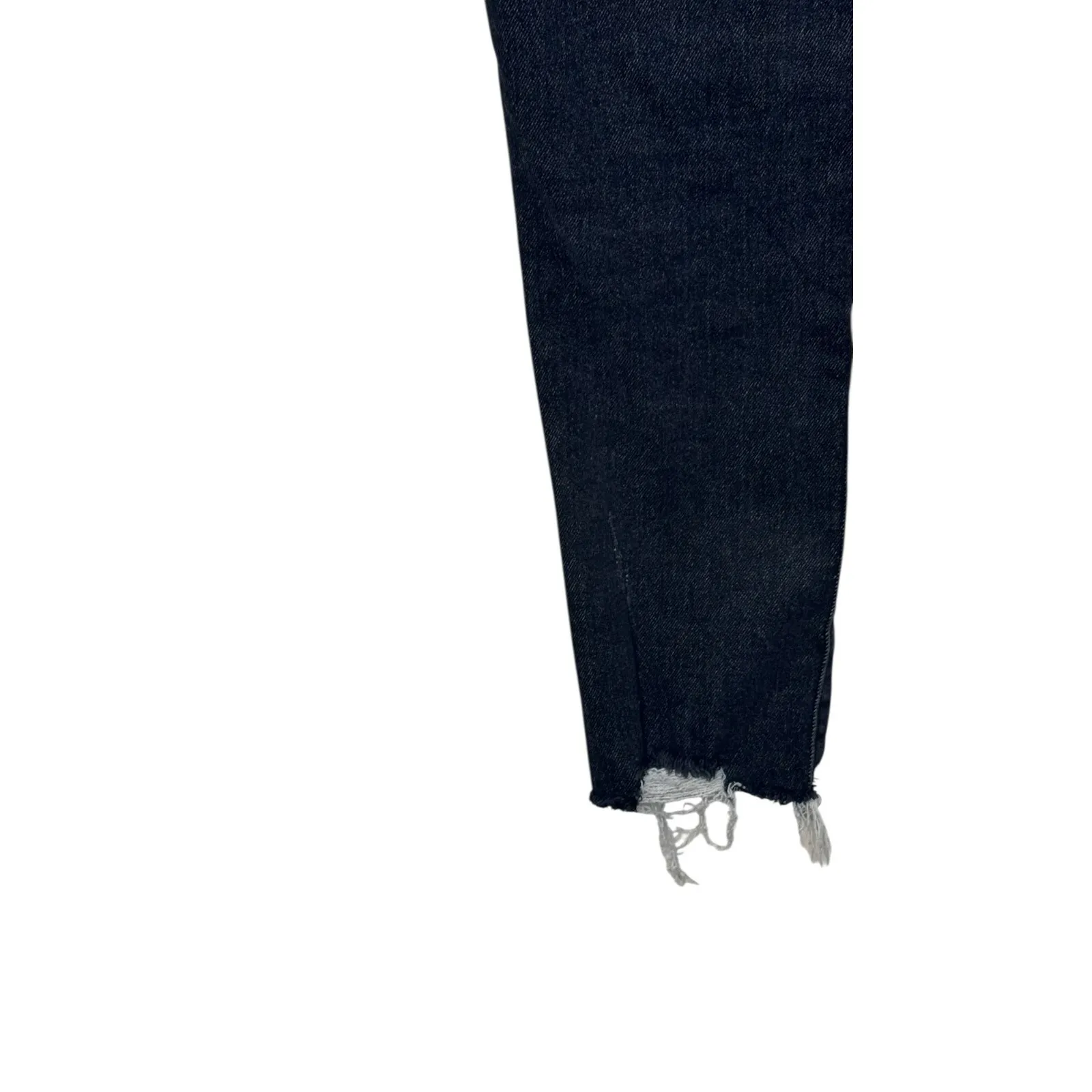 Risen Women's Jeans Mid Rise Raw‎ Hem Skinny RDP1420 Denim Dark Wash Black 28/7 - Image 8