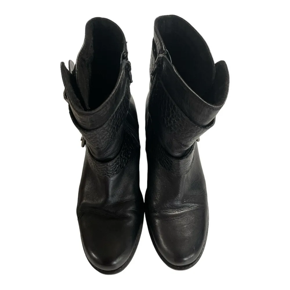 Clarks Artisan Boots Womens 8 M Ferwood Lake Motorcycle Ankle Heels Zip Black - Image 7