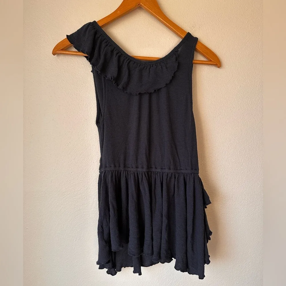 FREE PEOPLE Navy Blue Float Away Ruffle Tank - Image 6