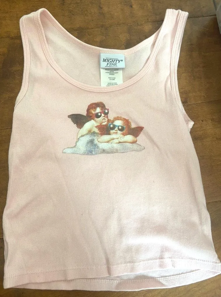Mighty fine Pink Angel Crop Top - Image 2