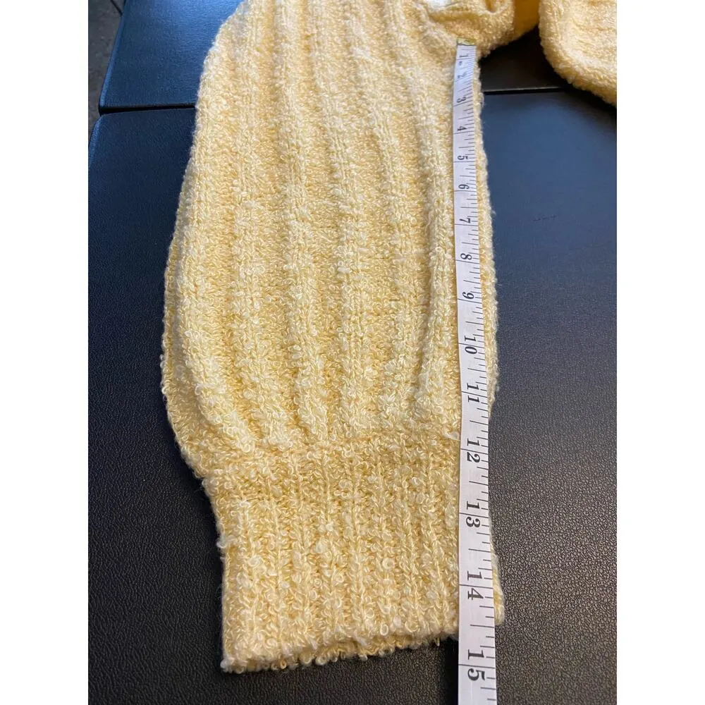 Ashley Blake Pearl Button Down Cardigan Womens M Long Sleeve V Neck Knit Yellow Size M - Image 9