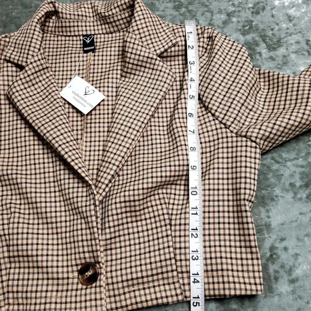 Windsor  Brown Houndstooth Cropped Jacket - Image 6