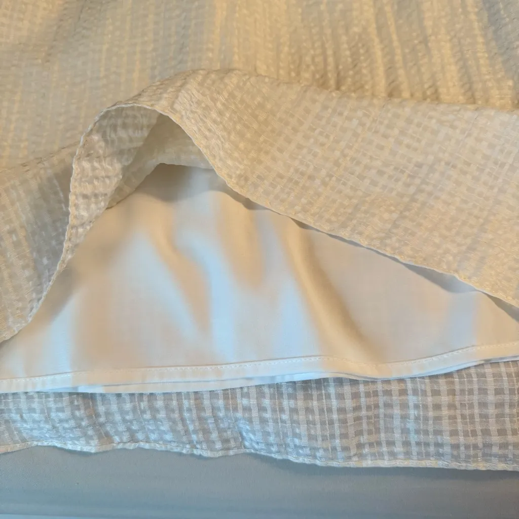 Marie Oliver Size S Merrit Linen Silk Ruffle Cap Sleeve V-Neck Ivory Blouse Top - Image 4