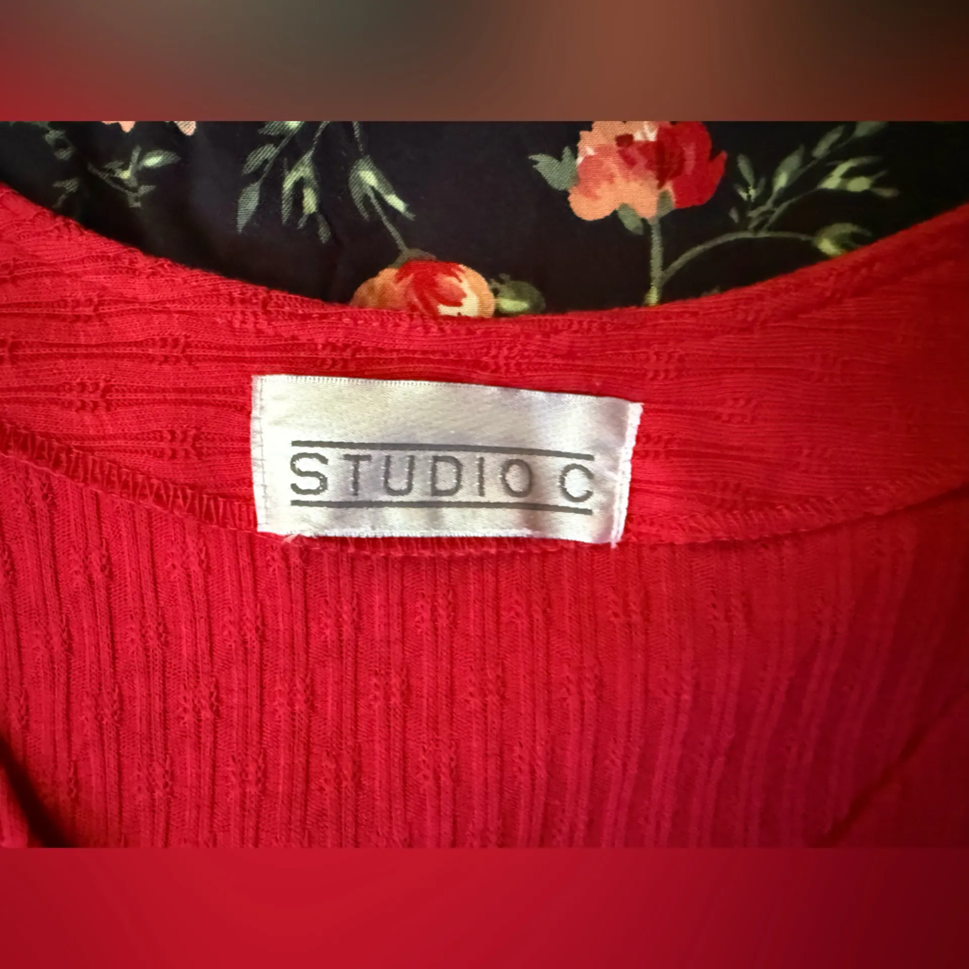 Vintage 90s Studio C floral tank maxi dress cardigan set, size 8 Red - Image 9