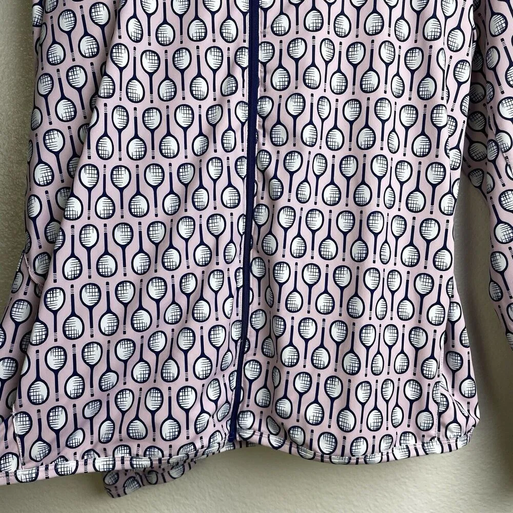 San Soleil Womens Jacket XL Pink Top Full Zip Long Sleeve Tennis Stretch UPF UV - Image 4