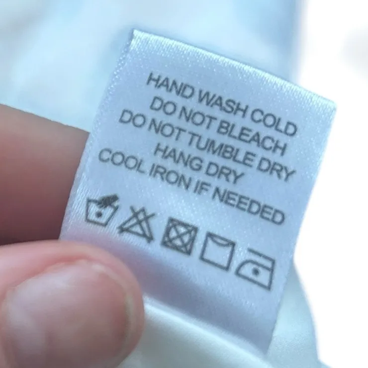 Tularosa Serafina Floral White Blue Long Sleeve Romantic Mini Dress Size Small - Image 12